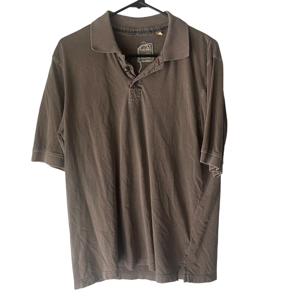 Rue‎ Grill Mens Short Sleeve Polo Shirt Brown Cotton Size S Casual Top